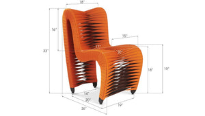 Phillips Collection Seat Belt Dining Chair - Modern Organic Design with Woven Strap Back, Perfect for Any Dining Space Orange B2061ZZ