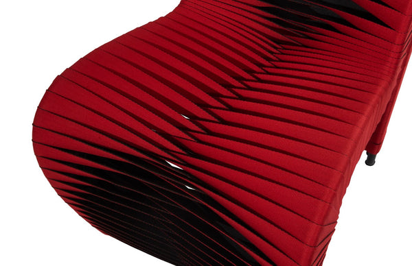Phillips Collection Seat Belt Dining Chair - Modern Organic Design with Woven Strap Back, Perfect for Any Dining Space Red/Black B2062ZZ