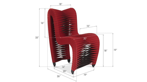 Phillips Collection Seat Belt Dining Chair - Modern Organic Design with Woven Strap Back, Perfect for Any Dining Space Red/Black B2062ZZ