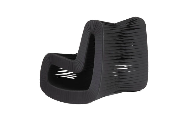 Phillips Collection Seat Belt Rocking Chair – Bold Modern Accent with Sculptural Design for Contemporary Living Spaces Black/Black B2063BB