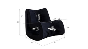 Phillips Collection Seat Belt Rocking Chair – Bold Modern Accent with Sculptural Design for Contemporary Living Spaces Black/Black B2063BB