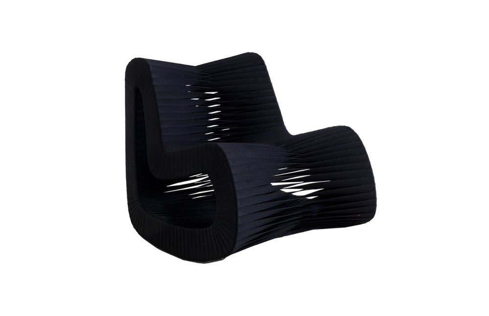 Phillips Collection Seat Belt Rocking Chair – Bold Modern Accent with Sculptural Design for Contemporary Living Spaces Black/Black B2063BB