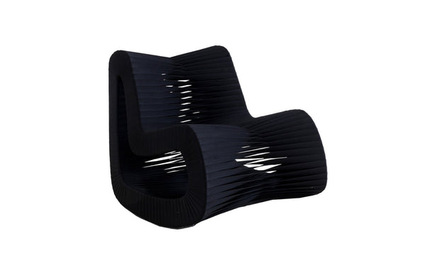 Phillips Collection Seat Belt Rocking Chair – Bold Modern Accent with Sculptural Design for Contemporary Living Spaces Black/Black B2063BB