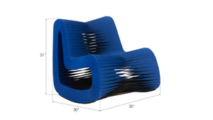 Phillips Collection Seat Belt Rocking Chair – Bold Modern Accent with Sculptural Design for Contemporary Living Spaces Blue/Black B2063BL