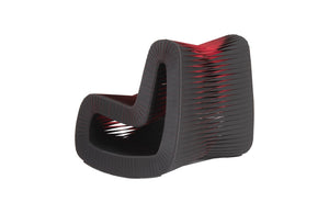 Phillips Collection Seat Belt Rocking Chair – Bold Modern Accent with Sculptural Design for Contemporary Living Spaces Black/Red B2063BZ