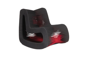 Phillips Collection Seat Belt Rocking Chair – Bold Modern Accent with Sculptural Design for Contemporary Living Spaces Black/Red B2063BZ