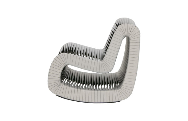 Phillips Collection Seat Belt Rocking Chair – Bold Modern Accent with Sculptural Design for Contemporary Living Spaces Gray/Black B2063GR