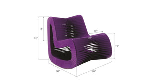 Phillips Collection Seat Belt Rocking Chair – Bold Modern Accent with Sculptural Design for Contemporary Living Spaces Purple B2063PU