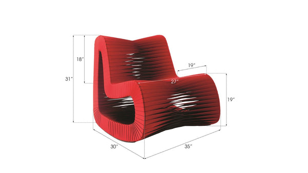 Phillips Collection Seat Belt Rocking Chair – Bold Modern Accent with Sculptural Design for Contemporary Living Spaces Red B2063RZ