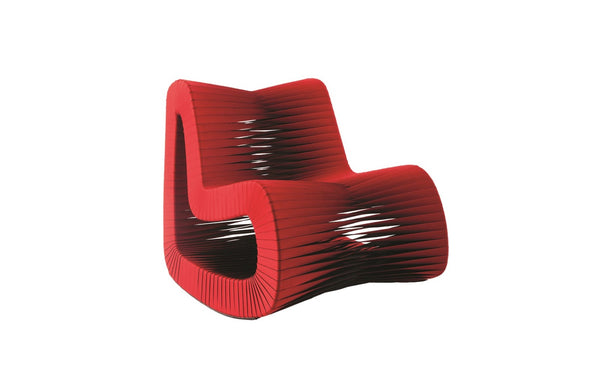 Phillips Collection Seat Belt Rocking Chair – Bold Modern Accent with Sculptural Design for Contemporary Living Spaces Red B2063RZ