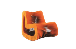 Phillips Collection Seat Belt Rocking Chair – Bold Modern Accent with Sculptural Design for Contemporary Living Spaces Orange B2063ZZ