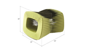 Phillips Collection Seat Belt Ottoman – Modern Artisan Accent Piece with Braided Strap Design for Stylish Interiors Green B2064GZ