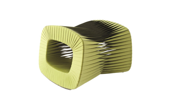 Phillips Collection Seat Belt Ottoman – Modern Artisan Accent Piece with Braided Strap Design for Stylish Interiors Green B2064GZ