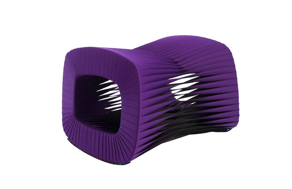 Phillips Collection Seat Belt Ottoman – Modern Artisan Accent Piece with Braided Strap Design for Stylish Interiors Purple B2064PU
