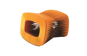 Phillips Collection Seat Belt Ottoman – Modern Artisan Accent Piece with Braided Strap Design for Stylish Interiors Orange B2064ZZ