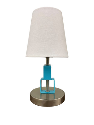 House Of Troy Bryson Mini Accent Lamp - Elegant Brass And Navy Blue Design For Modern Home Decor And Style Satin Nickel,Azure Metal B208-sn/Az