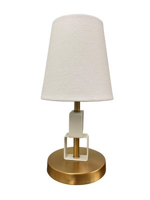 House Of Troy Bryson Mini Accent Lamp - Elegant Brass And Navy Blue Design For Modern Home Decor And Style Weathered Brass,White Metal B208-wb/Wt