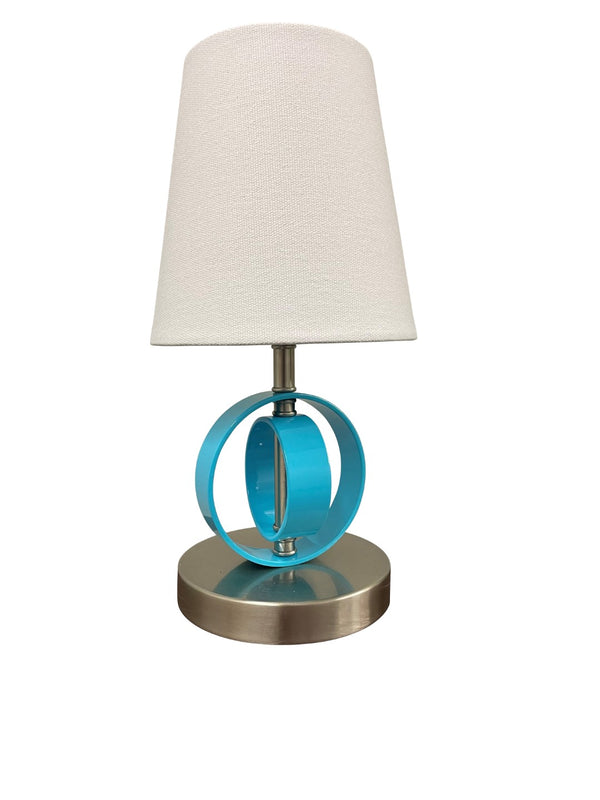 House Of Troy Bryson Mini Crystal Ball Accent Lamp - Elegant Table Lighting Solution For Modern Home Decor Satin Nickel,Azure Metal B209-sn/Az