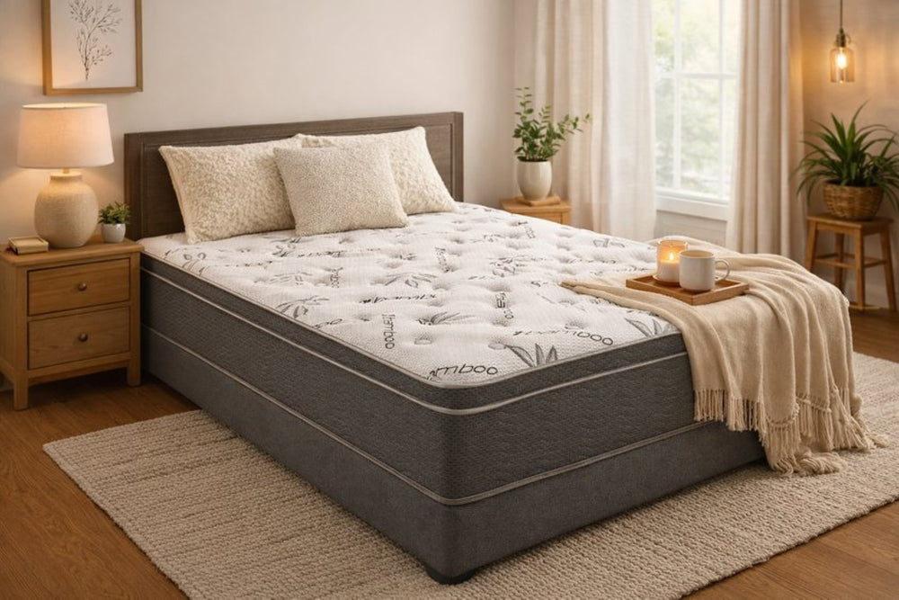 English Elm 10" Bamboo Hybrid Twin Mattress with Wrapped Coils for Cool Restful Sleep B209P467873