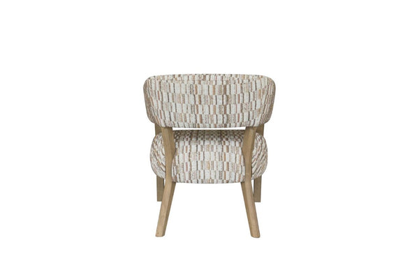 English Elm Modern Sculptural Arm Dining Chair Wheat Performance Fabric and Natural Wood Frame B2699P576218