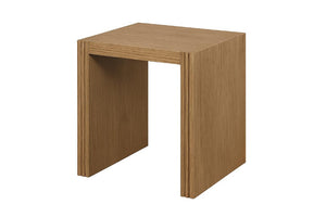 English Elm Modern White Oak Veneer Living Room Table with Wheat Grain Finish and Textured Panels End Table Ribbed Wood Sides B2699P584219