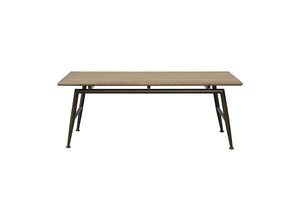 English Elm Modern White Oak Veneer Living Room Table with Wheat Grain Finish and Textured Panels Cocktail Table Metal Base B2699P584220