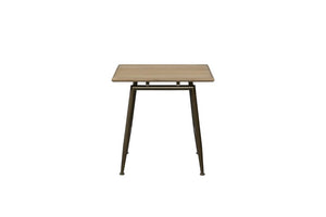 English Elm Modern White Oak Veneer Living Room Table with Wheat Grain Finish and Textured Panels End Table Metal Base B2699P584221