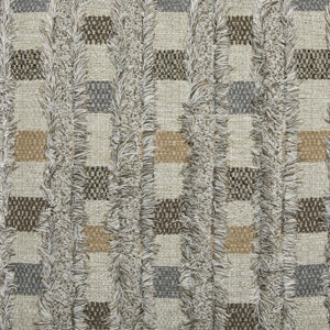 English Elm Modern Cube Stool Checkerboard Performance Fabric Fringe Detail Organic Living Room Seat B2699P585683