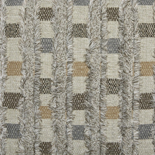 English Elm Modern Cube Stool Checkerboard Performance Fabric Fringe Detail Organic Living Room Seat B2699P585683