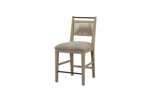 English Elm Set of 2 Woven Rope Back Counter Stools with Oak Frame and Upholstered Seats B2699P587671