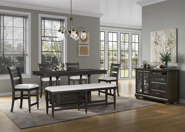 English Elm Counter Height Bench with Elm Veneer Upholstered Seat for Farmhouse Dining Rooms Coffee B2699P592467