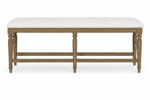 English Elm Counter Height Bench with Elm Veneer Upholstered Seat for Farmhouse Dining Rooms Caramel B2699P592474