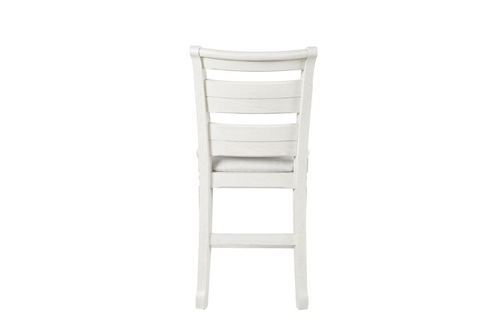 English Elm Ladder Back Counter Stools Set of 2 Whitewash Elm Wood Farmhouse Cottage Seating B2699P592483