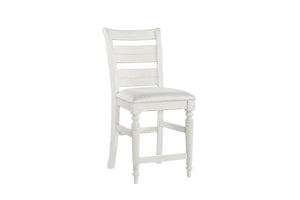 English Elm Ladder Back Counter Stools Set of 2 Whitewash Elm Wood Farmhouse Cottage Seating B2699P592483