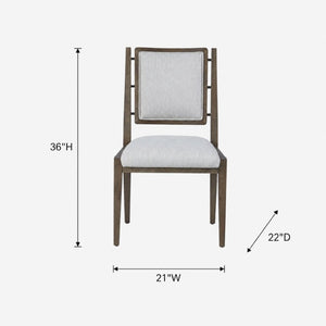 English Elm Fabric Upholstered Dining Chairs Set of 2 Solid Oak Frame Transitional Modern Seating B2699P594932