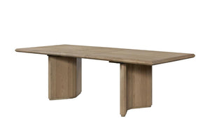 English Elm Angled Pedestal Extendable Oak Veneer Dining Table for Contemporary Rooms B2699S00123