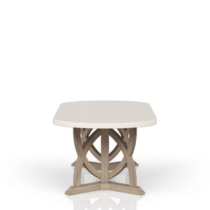 English Elm Expandable Mindi Veneer Trestle Dining Table with Leaf for Transitional Interiors B2699S00126