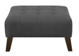 English Elm Gray Mid-century Modern Square Ottoman Charcoal Upholstered Living Room Footrest Seat B2709P212437