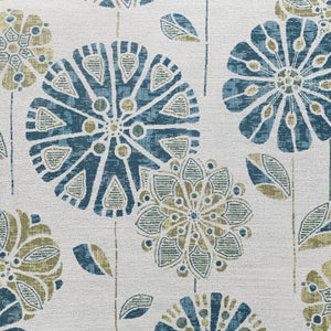 English Elm Blue Teal Floral Upholstered Accent Chair Contemporary Silhouette for Living Room B2709P212532