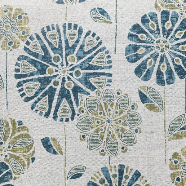 English Elm Blue Teal Floral Upholstered Accent Chair Contemporary Silhouette for Living Room B2709P212532
