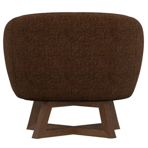English Elm Swivel Barrel Accent Chair with X Base Curved Foam Seat for Living Room Decor B2709P496283