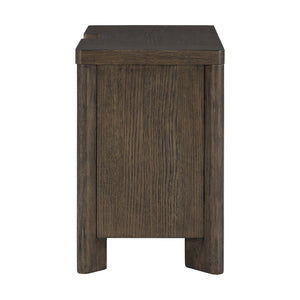 English Elm Dark Oak 3-drawer Nightstand with Usb Charging Hub and Matte Black Hardware B2709P537284