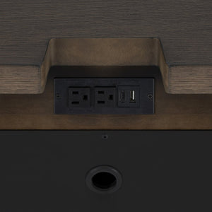 English Elm Dark Oak 3-drawer Nightstand with Usb Charging Hub and Matte Black Hardware B2709P537284