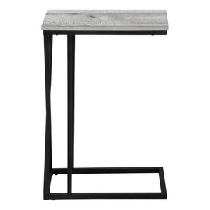 English Elm Accent C-Shaped Sofa Side Table with Geometric Metal Frame for Modern Living Spaces Grey B2710P219232