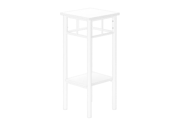 English Elm Accent Table Two Tier White Laminate Square End Modern Living Room Plant Stand B2710P219247