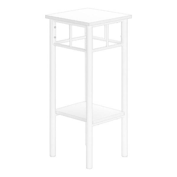 English Elm Accent Table Two Tier White Laminate Square End Modern Living Room Plant Stand B2710P219247