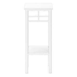 English Elm Accent Table Two Tier White Laminate Square End Modern Living Room Plant Stand B2710P219247