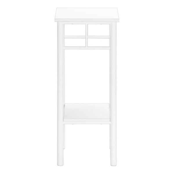 English Elm Accent Table Two Tier White Laminate Square End Modern Living Room Plant Stand B2710P219247