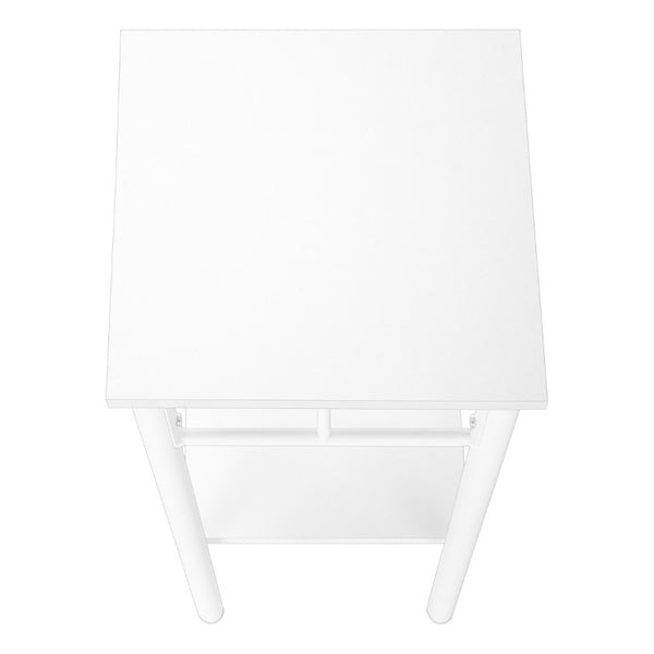 English Elm Accent Table Two Tier White Laminate Square End Modern Living Room Plant Stand B2710P219247