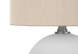 English Elm Lighting, Globe Ceramic Table Lamp with Cream Drum Shade for Bedside or Office Decor B2710P220096